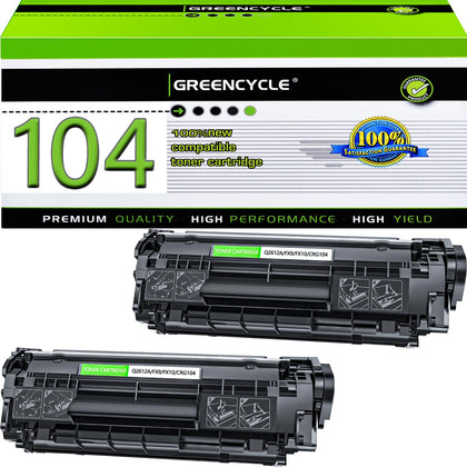 2 Pack C104 CRG104 FX9 FX10 Compatible for Canon 104 Black Toner Cartridge ImageClass MF4100 MF4150 MF4270 MF4350d