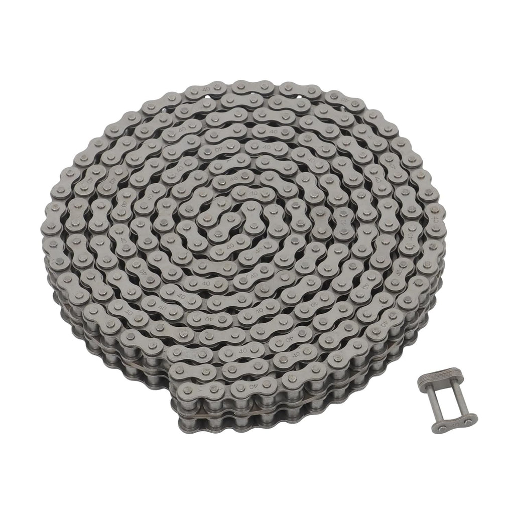 findmall 40-2 Duplex Roller Chain, 10 Feet Carbon Steel, Double Strand
