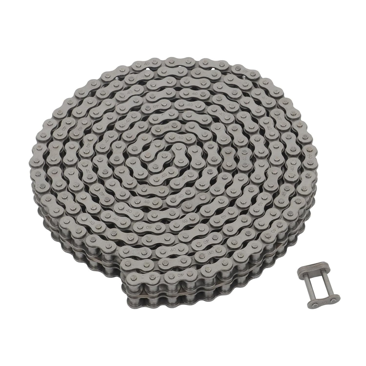 findmall 40-2 Duplex Roller Chain, 10 Feet Carbon Steel, Double Strand