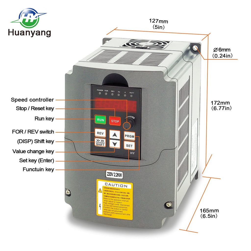 HY HUANYANG VFD Variable Frequency Drive Converter 2.2kW 3HP 220V