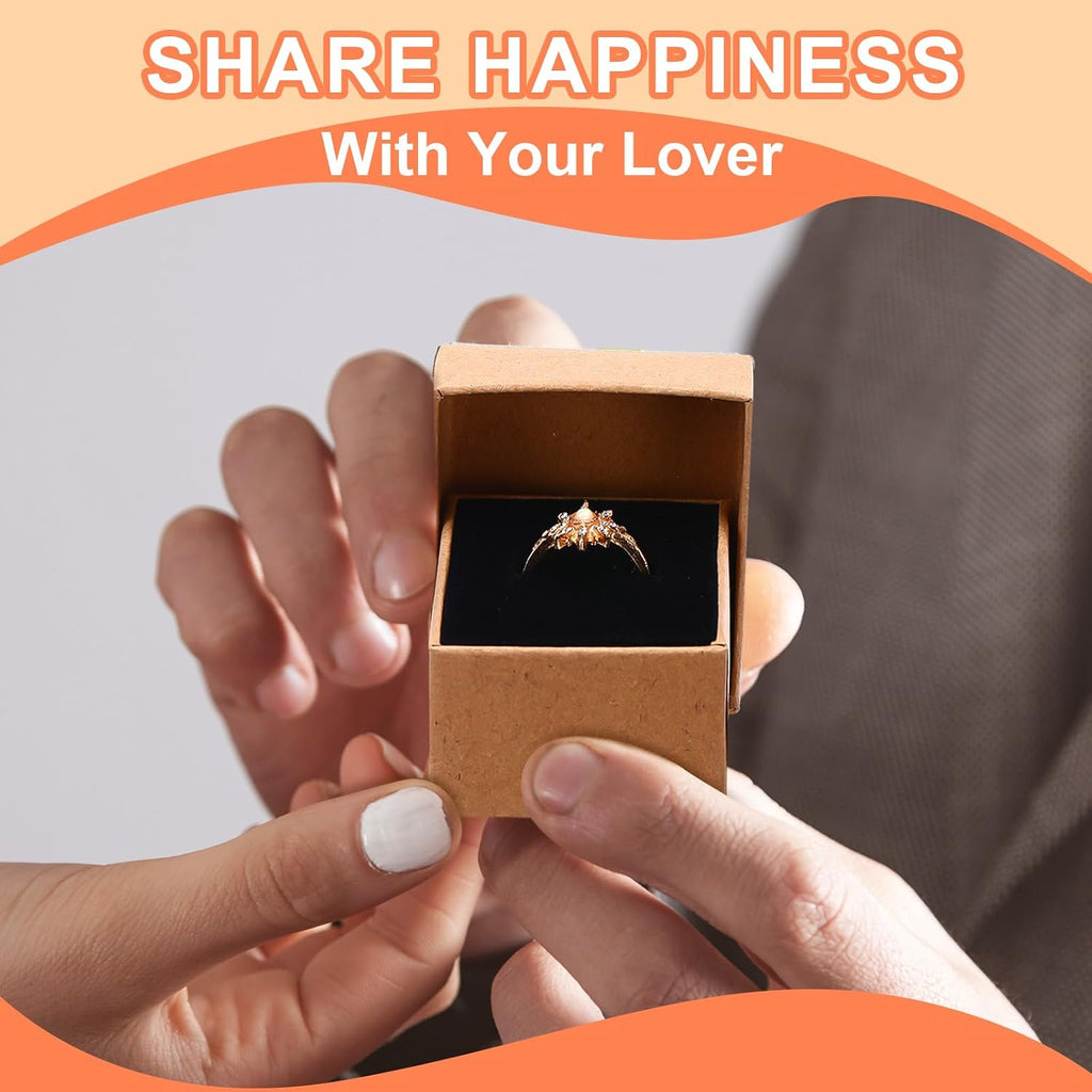 120 Pcs Small Ring Boxes Bulk Kraft Gift Boxes