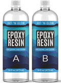 Crystal Clear Epoxy Resin Kit 32oz - Food Safe, UV Resistant, Bubble Free | Casting & coating epoxy resin for