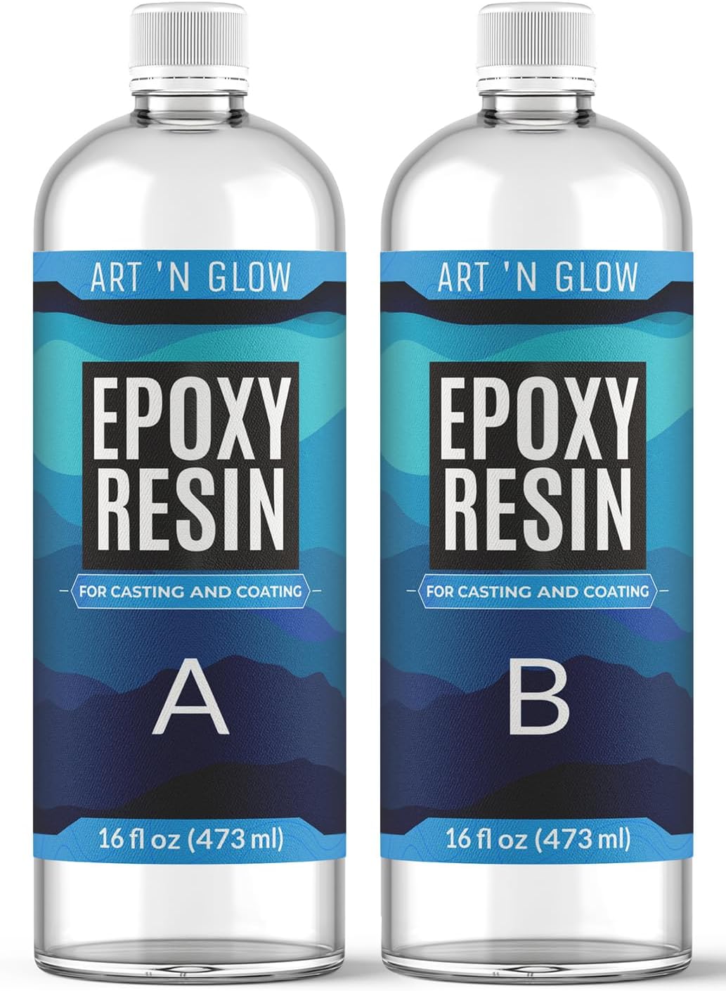 Crystal Clear Epoxy Resin Kit 32oz - Food Safe, UV Resistant, Bubble Free | Casting & coating epoxy resin for