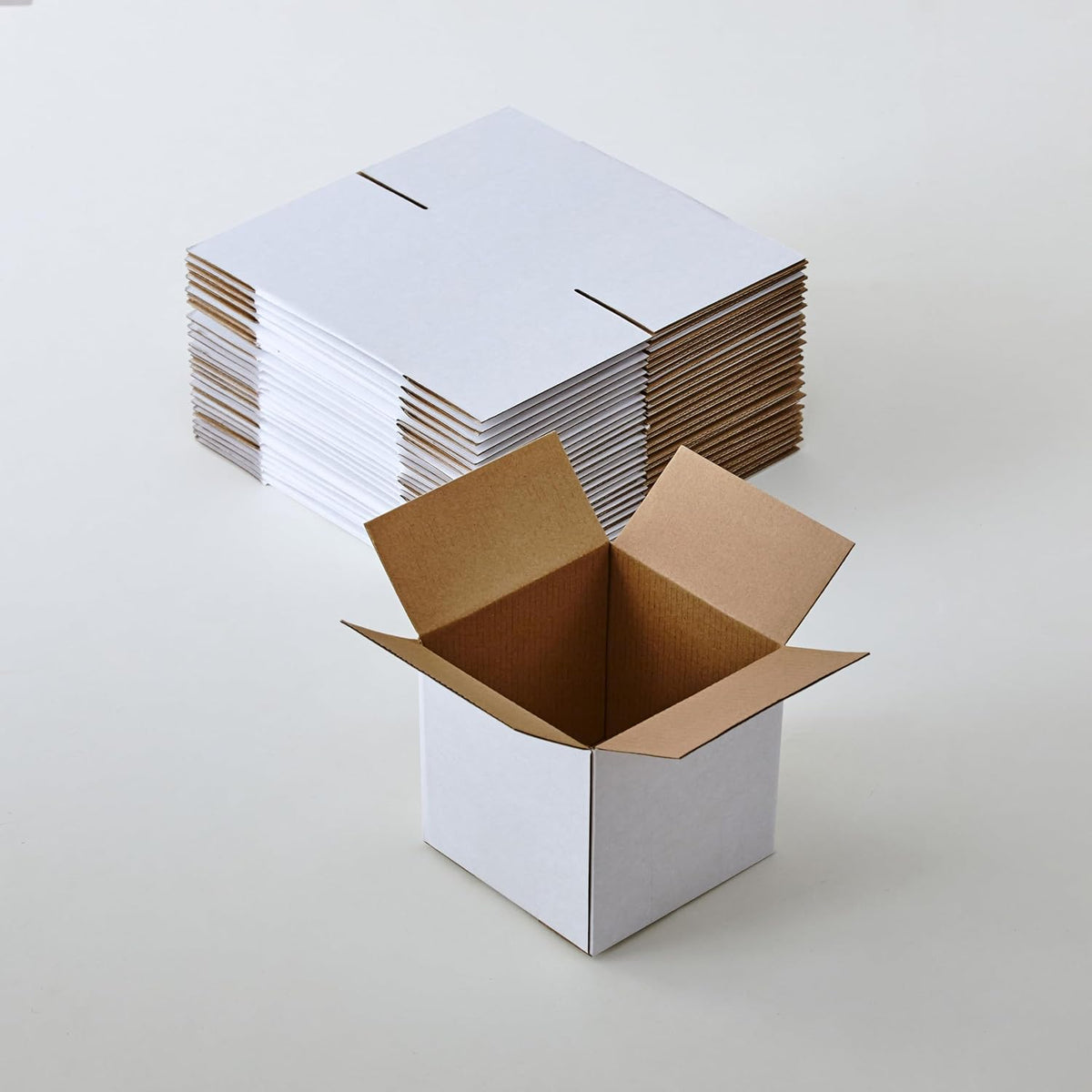 25 Packs Small Shipping Boxes 5X5X5 Inches, White Corrugated Cardboard Boxes
