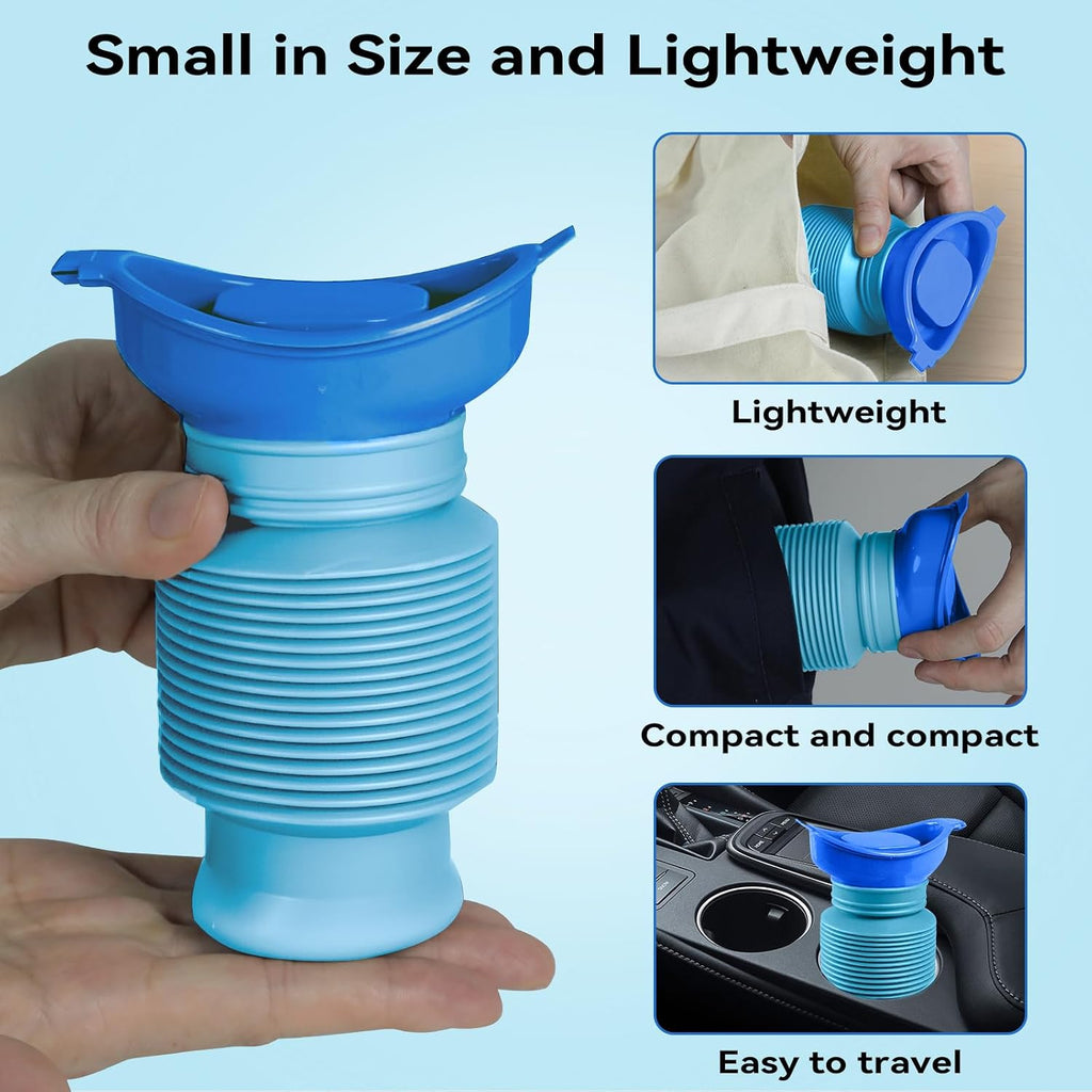 Pee Bottles for Men, Adjustable Emergency Urinal 750ml, Car Pee Bottle for Men and Women, Portable Toilet for Car