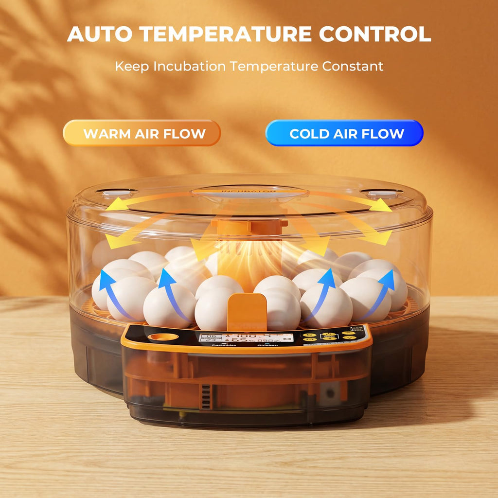 24 Egg Incubator - Smart Incubators for Hatching Chicken Eggs with Temperature & Humidity Control, Egg Candler, Auto