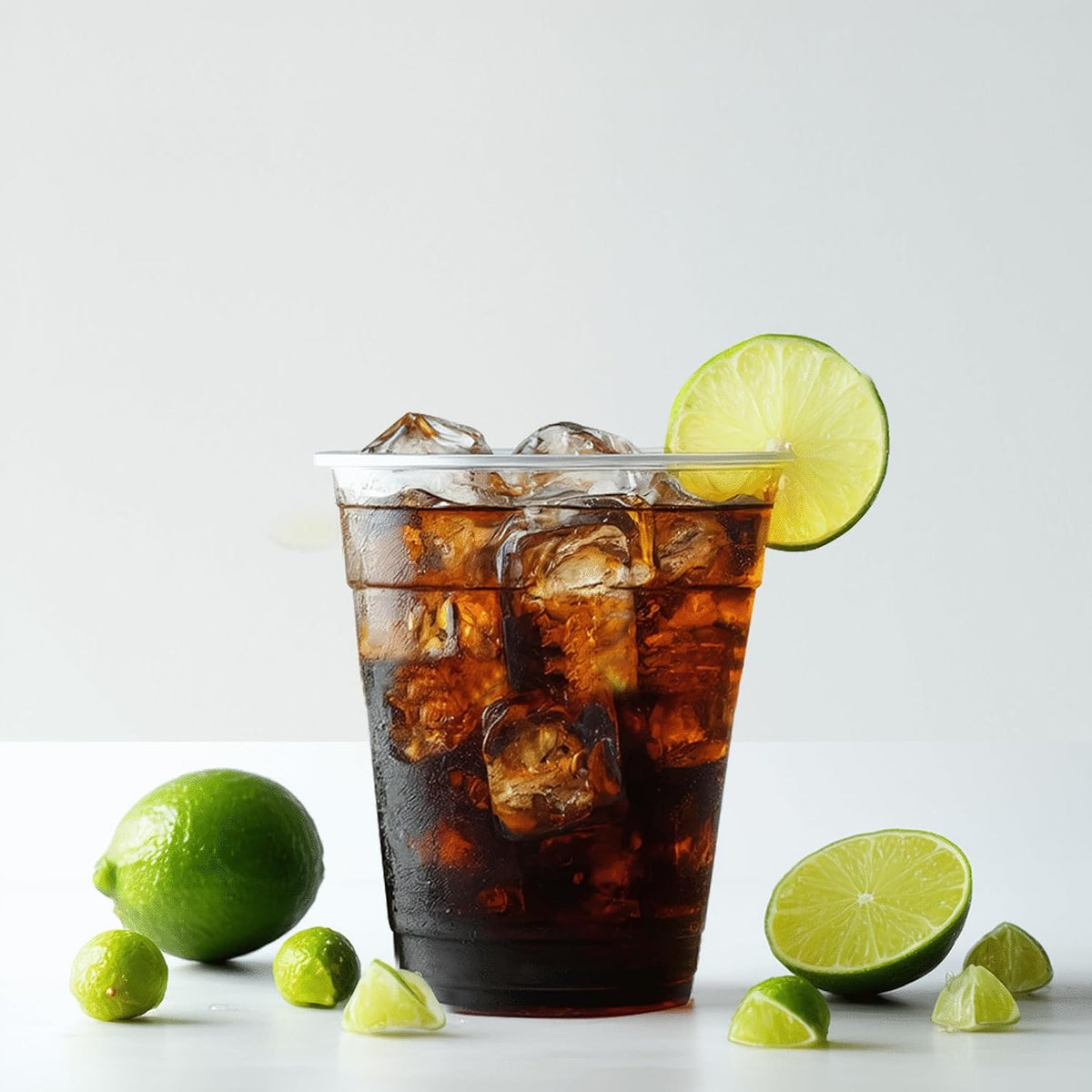 12 Ounce - 100 Count Plastic Cups for Cold Drink, Disposable Coffee Cups