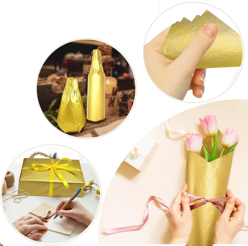 120 Sheet Gold Tissue Paper HMUIKFRY 20x12 Inch Wrapping Paper