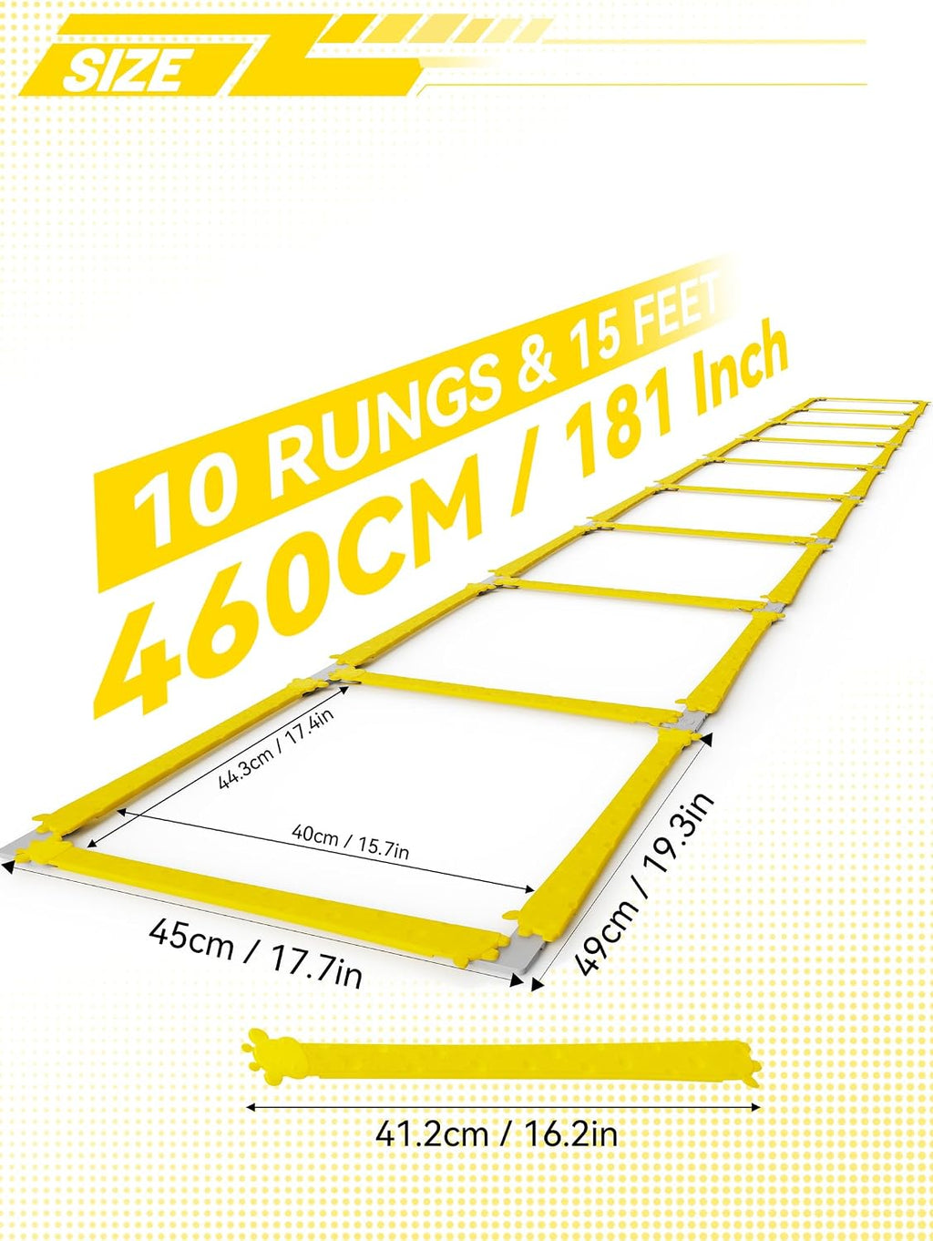 Tangle-Free Agility Ladder for Kids/Athletic – Multi-Use Speed Training Ladder for Footwork