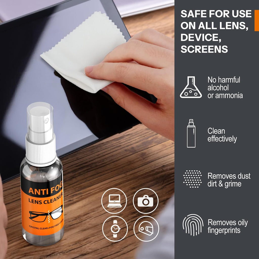 Glasses Cleaner,8 in 1 Glasses Cleaning Kit with 24H Anti Fog Eyeglass Cleaner Spray| Portable Glasses Cleaner