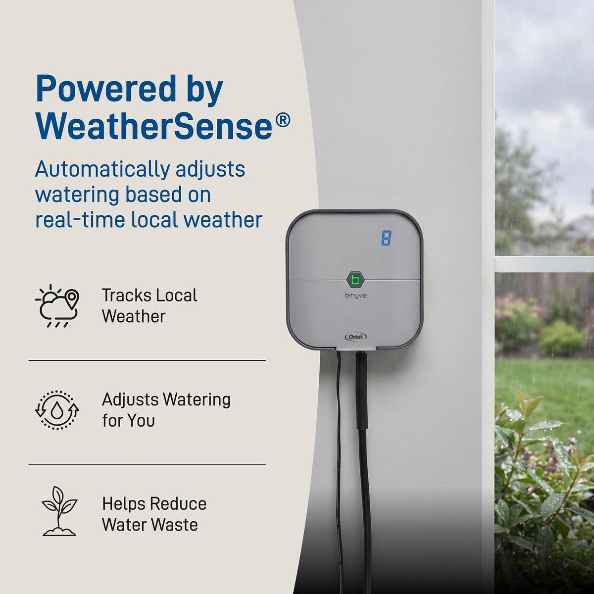 B-hyve Indoor Smart Sprinkler Controller - 8-Zone - WiFi Irrigation Controller - App Controlled Irrigation with