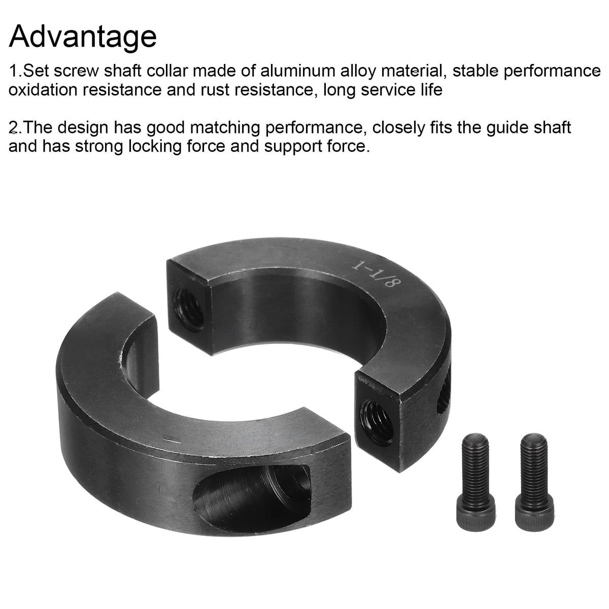 MECCANIXITY Shaft Collar 1 1/8" Bore Double Split Clamping Collar