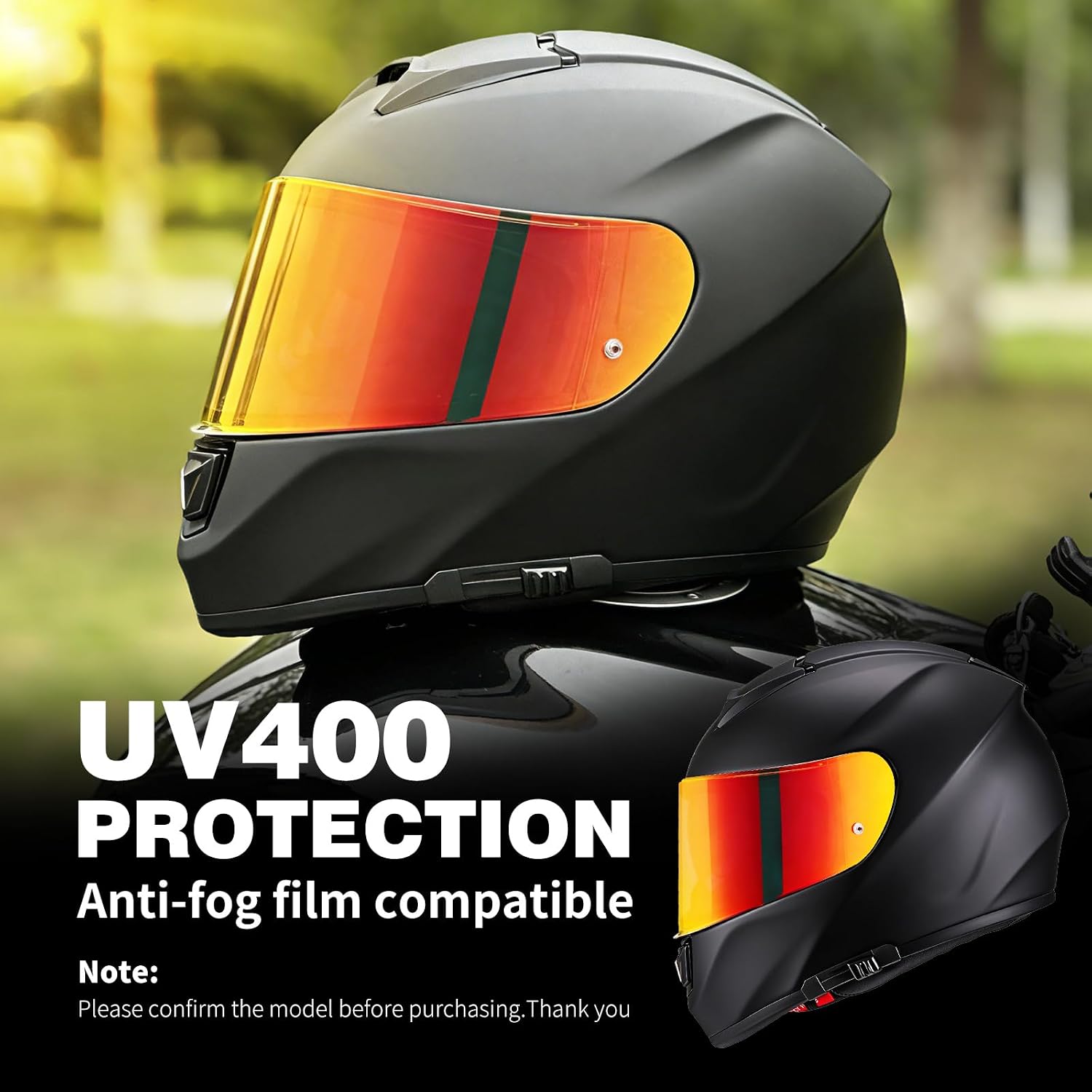 Helmet Visor Shield For SEDICI Strada II/Strada 3/ FT2 VECTOR Helmet | Impact Resistant,UV400 Protection,Motorcycle
