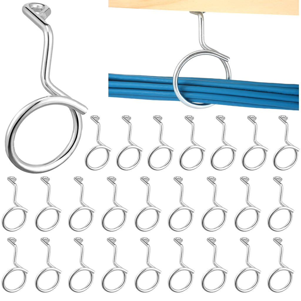 Blulu 25 Pcs Bridle Rings, 2 Inch Low Voltage Wire Cable Rings