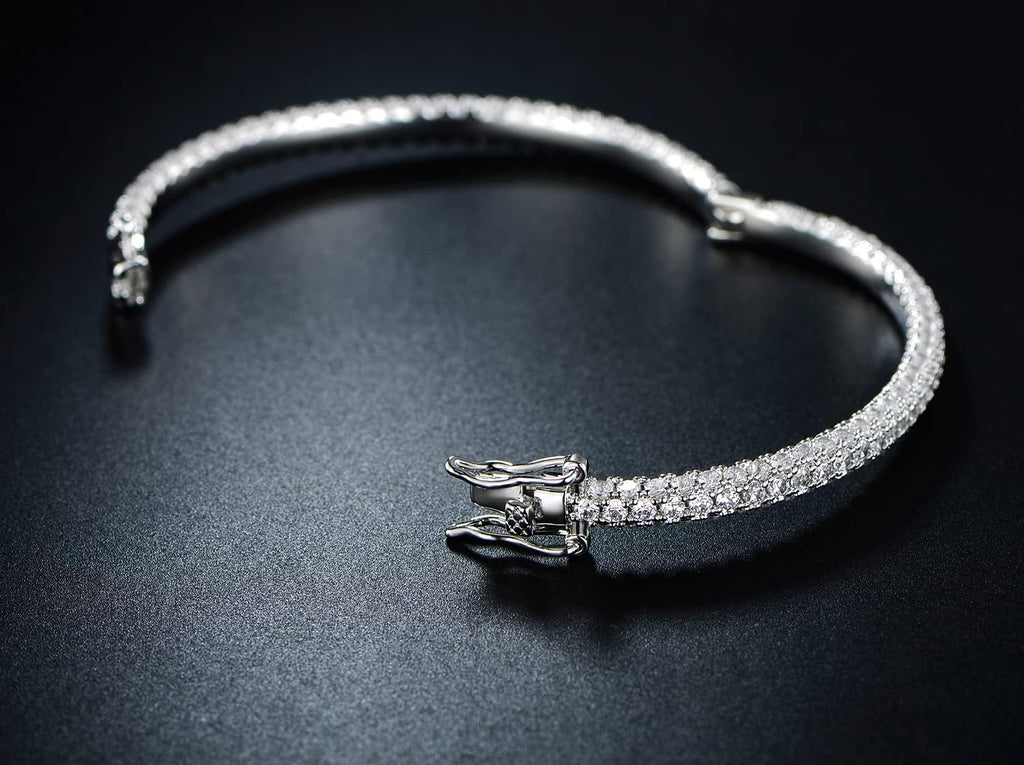 18K Gold Plated Crystal Bling Eternity Bangle Bracelet