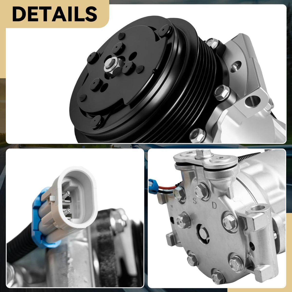 AC Compressor w/Clutch Compatible with Chevy Tahoe C1500 K1500 1996-1999