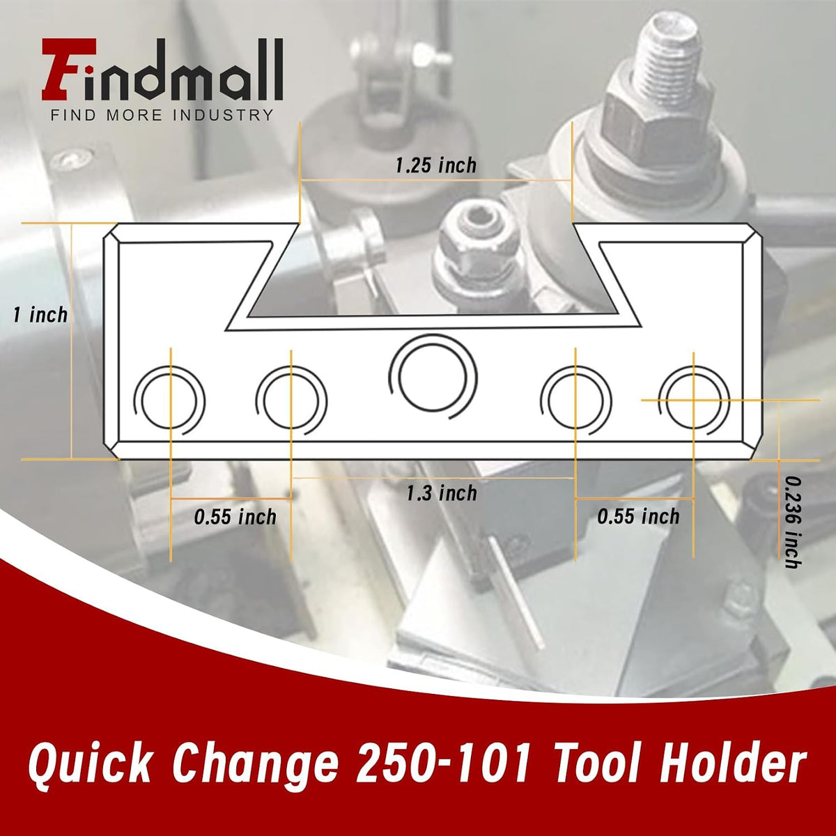 findmall AXA 4Pcs #1 Quick Change 250-101 Tool Post, Turning Facing Holder