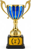 1st Place Trophy Award, Plastic Trophy Cup with Gold Finish, Fixed 1st Sticker, Red or Blue Winner Trophy, 8.46 Inch