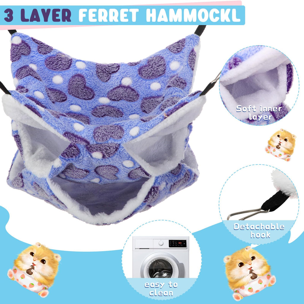 6 Pcs Rat Hammocks Small Ferret Hanging Bed, Fresh Pattern