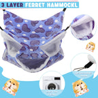 6 Pcs Rat Hammocks Small Ferret Hanging Bed, Fresh Pattern