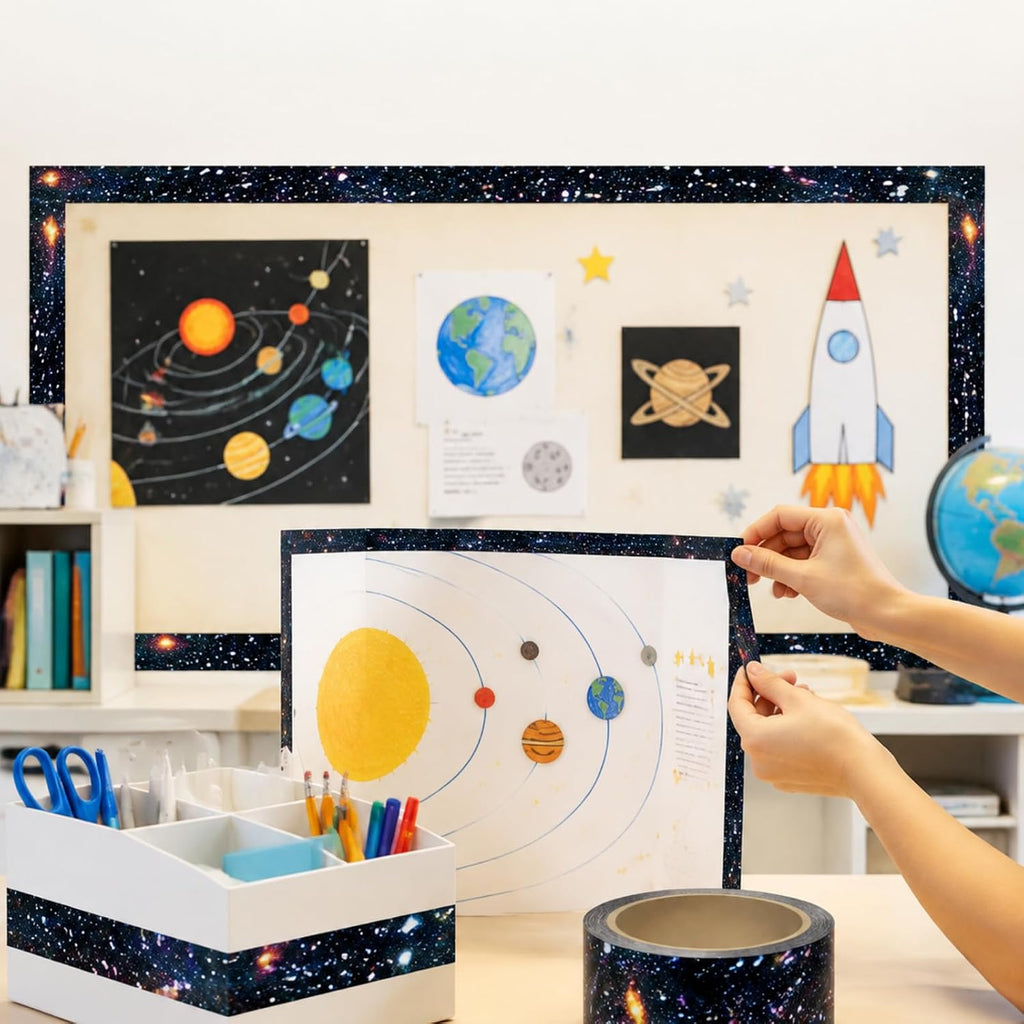 Galaxy/Wood Decorative Duct Tape Sticker 1.89'' 100 Yard, Galaxy