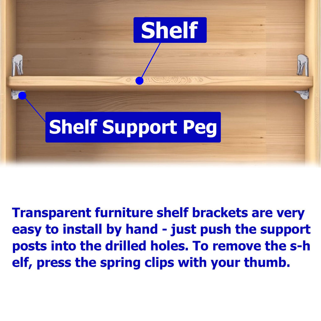 Ojeemii 20PCS 6.9mm Clear Cabinet Shelf Clips for 3/4″ Thick Shelves