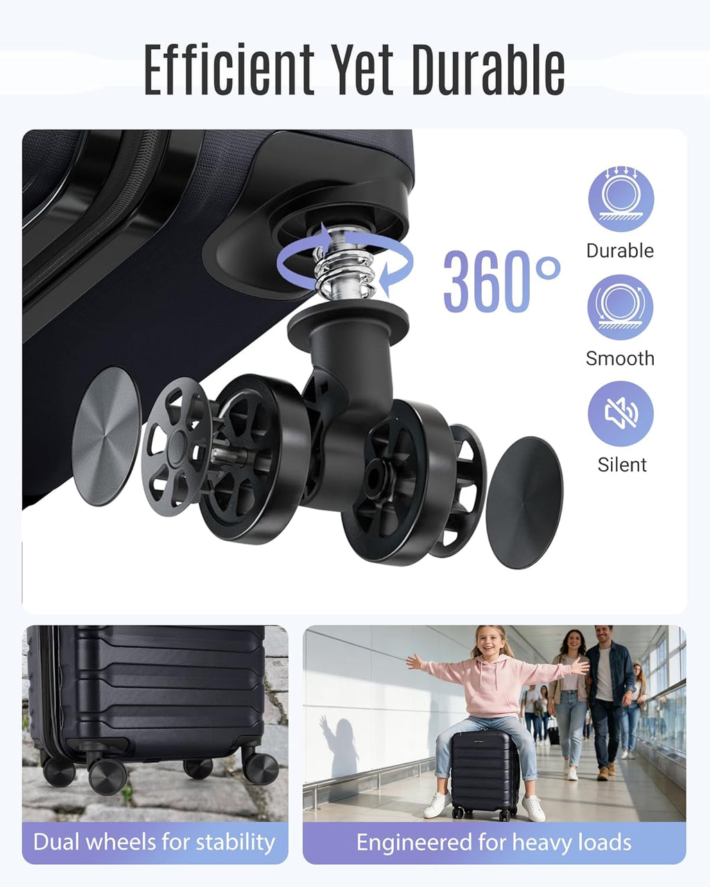 Carry On Luggage 22x14x9 Airline Approved, Expandable Carry On Suitcases with Wheels, Lightweight Luggage, Durable