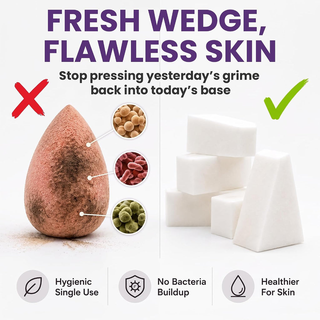 32-Pack *PRE-CUT* Makeup Wedges: Professional Triangle Sponges