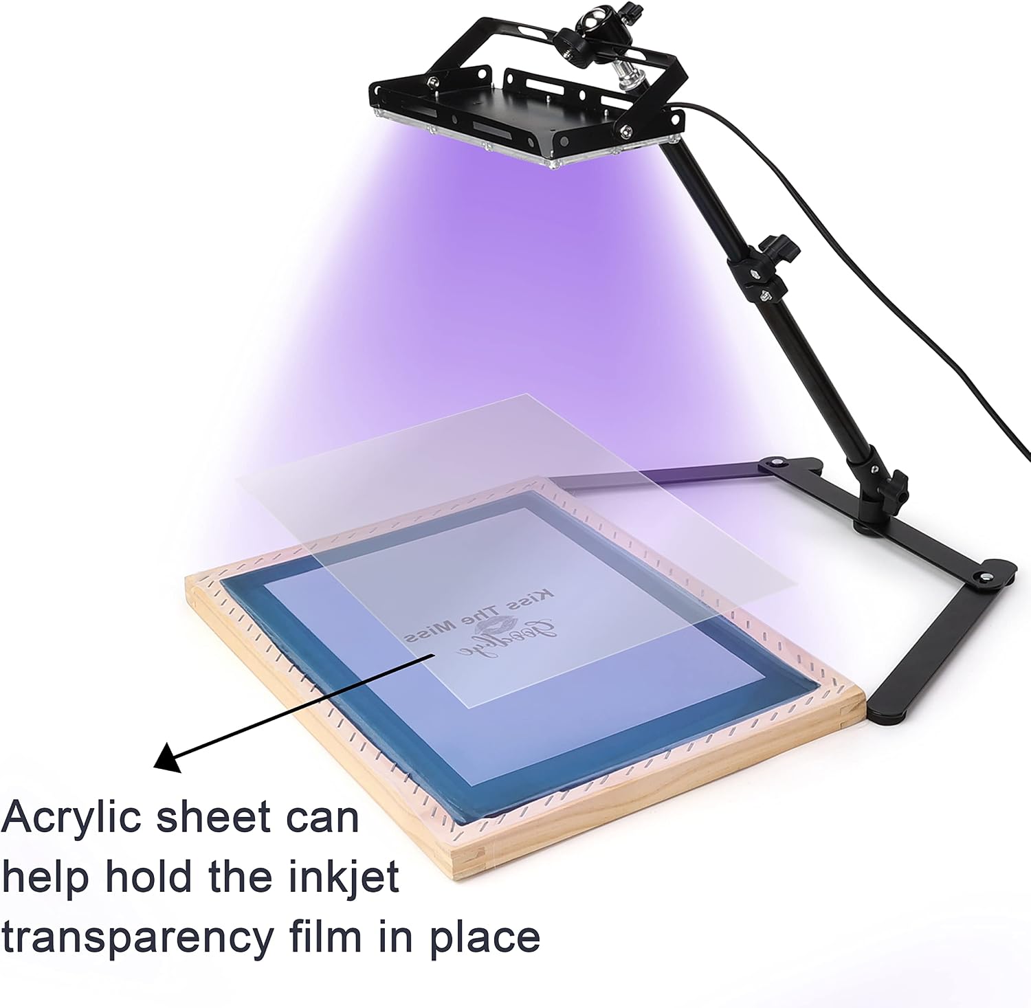 36 Pieces Screen Printing Kit Includes 50W LED UV Exposure Screen Printing Light, 4 Sizes Silk Screen Printing Frame