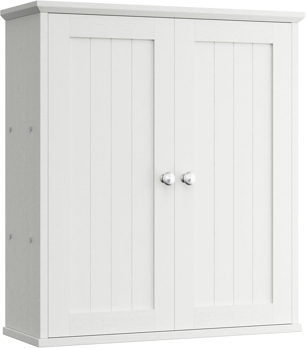 Bathroom Wall Medicine Cabinet, Over The Toilet Storage, White | Bathroom Storage Organizer Cupboard, with 2 Magnet