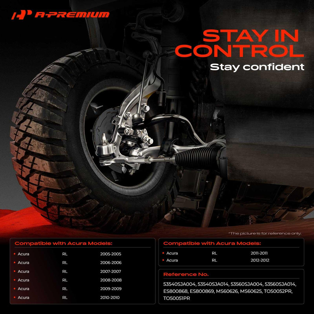 A-Premium 2 x Outer Tie Rod Ends, Compatible with Acura