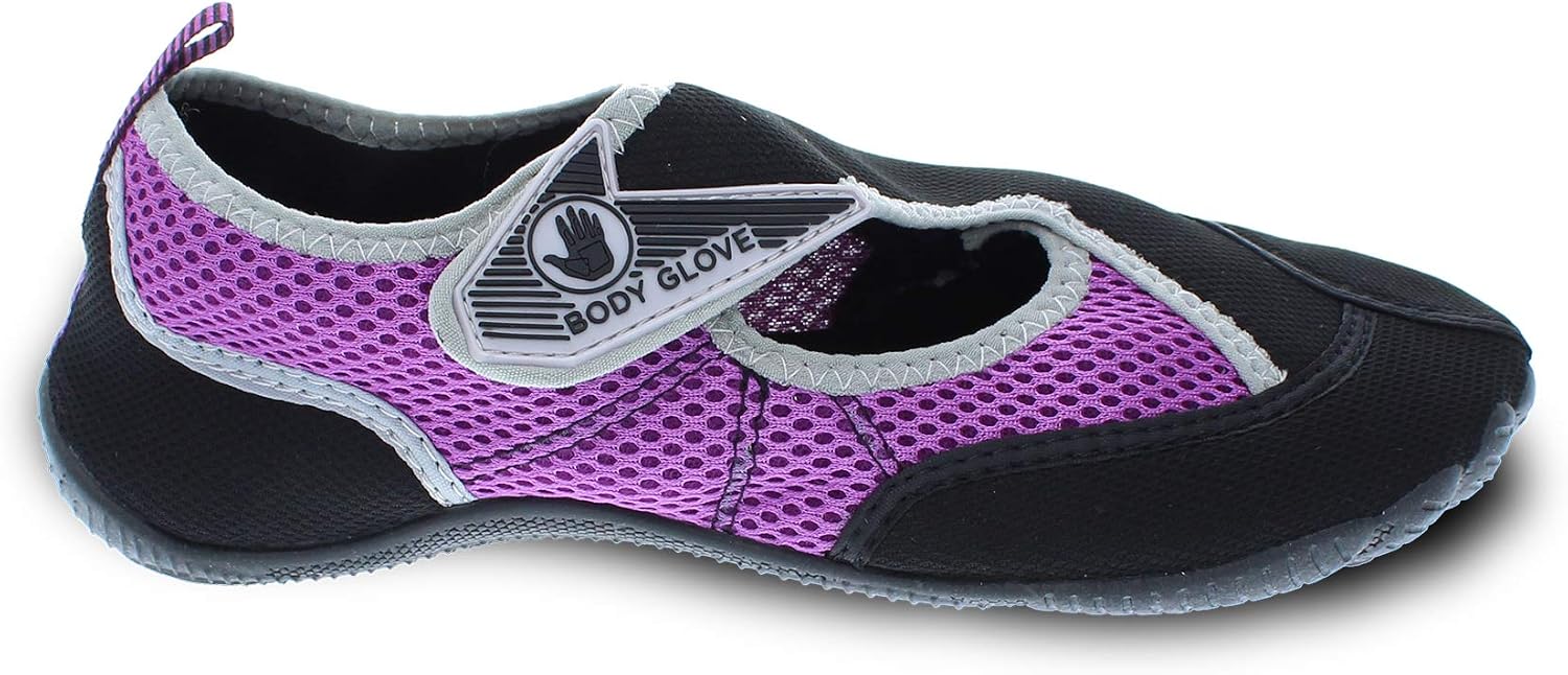 Water Shoes for Women, Lake, Aerobics, Swimming, Aqua Sports, Beach, Womens Water Shoes, Black and Oasis Purple