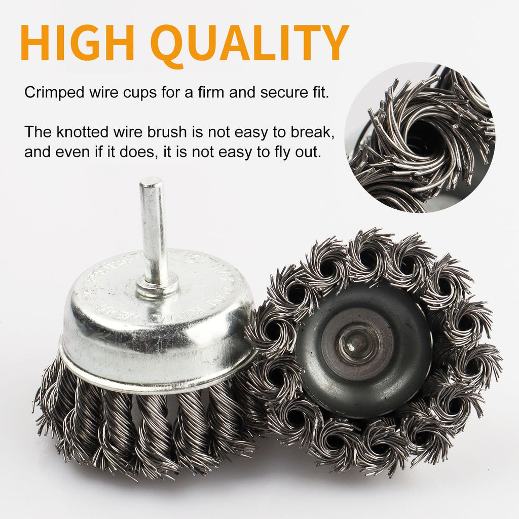 7 Pack Twist Knot Wire Wheel Brush Crimped Cup