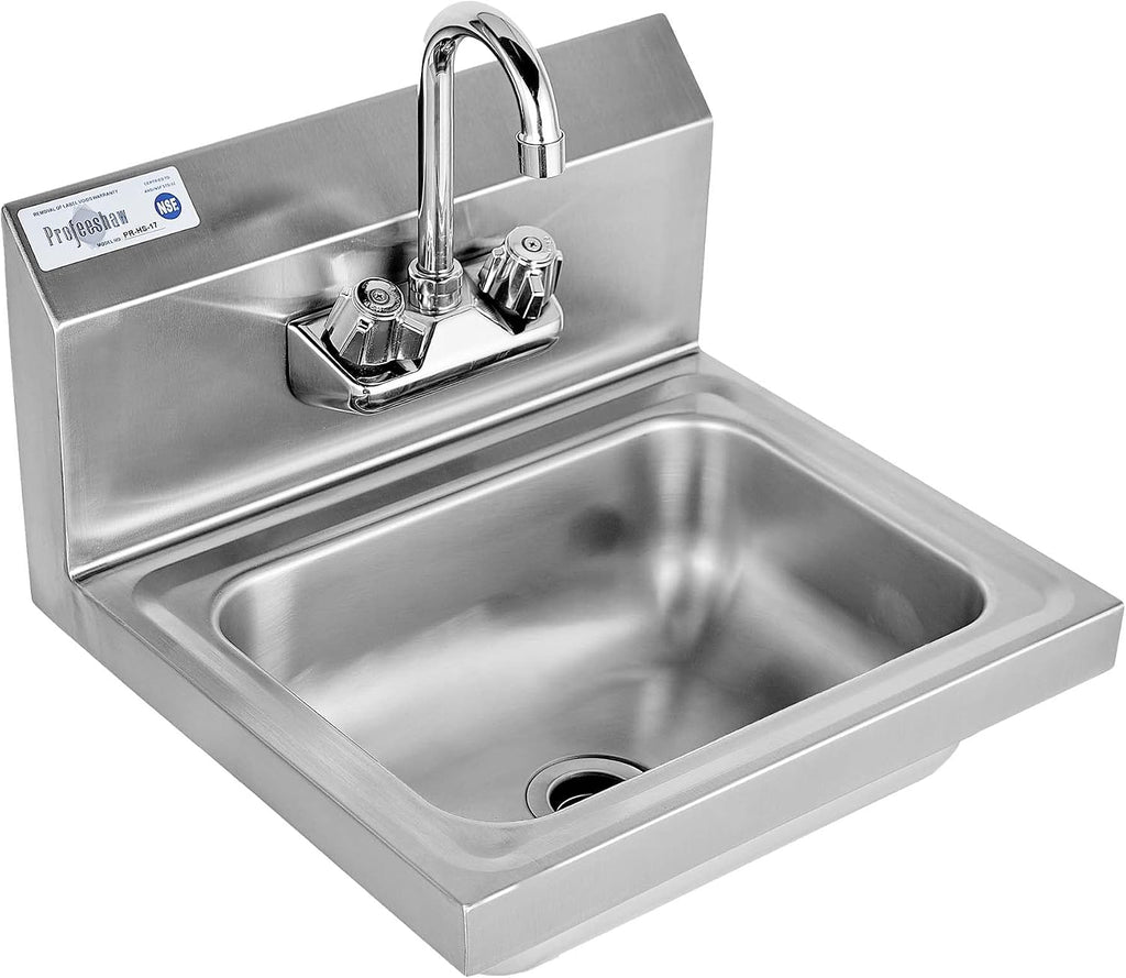 Commercial Hand Sink 304 Stainless Steel Wall Mount Utility Sink