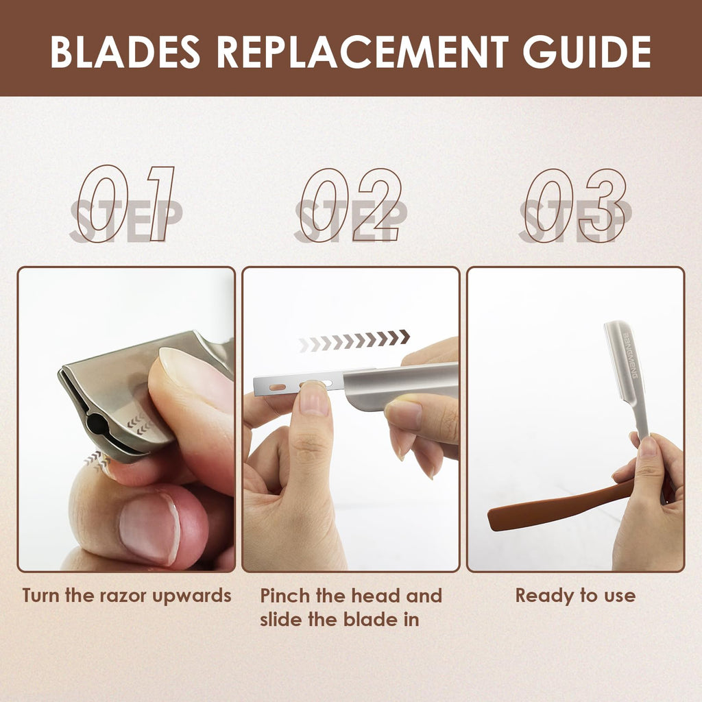 Straight Razor for Men, Edge Single Blade Shavette Shaving