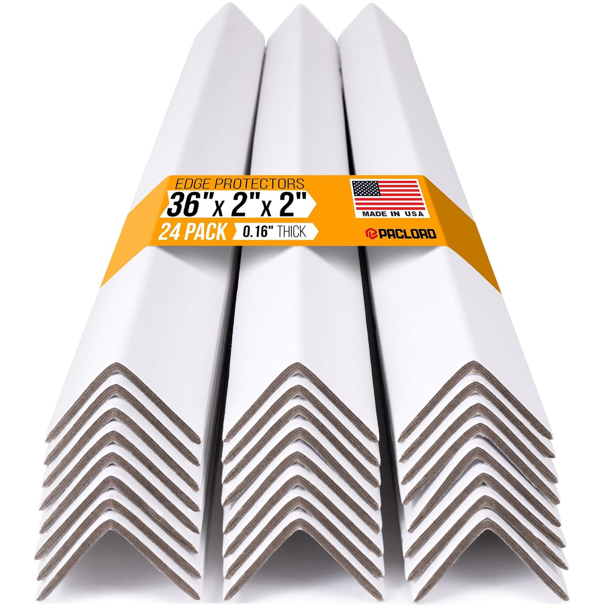 36" x 2" x 2" Reinforced Cardboard Edge Protectors, Pack of 24