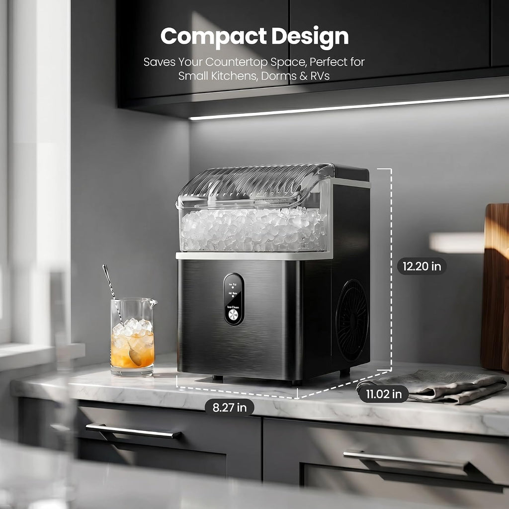 Nugget Ice Maker Countertop, 35lbs/Day, Portable Pebble Ice Machine