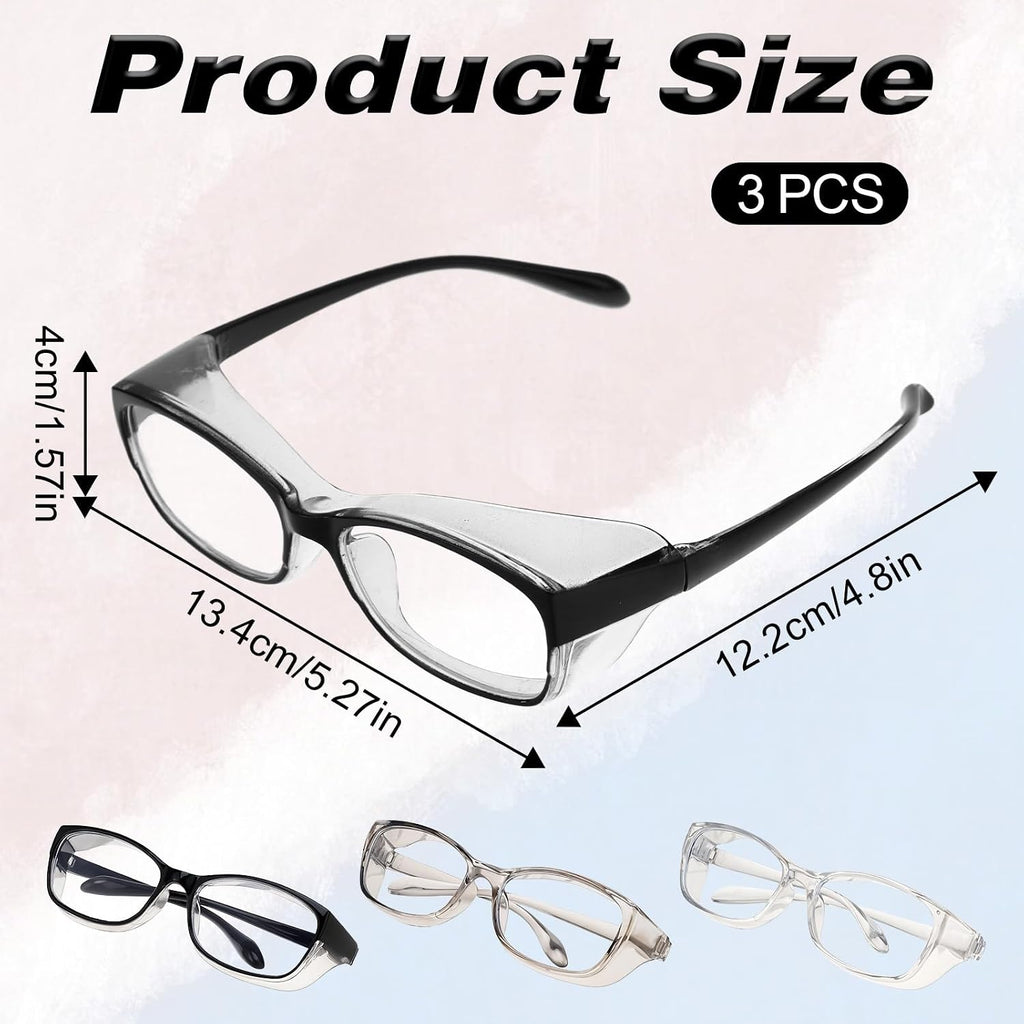 3 Pcs Nurses Goggles Light Lab Goggles Protective Glasses Eyewear Anti Fog Blue Square Stylish Cute Anti Dust Scratch