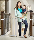 Safety 29-43" Top of Stairs Baby Gate, Extra Wide Baby Gate, Extra Wide Hardware Mounted Stair Gate with Banister &