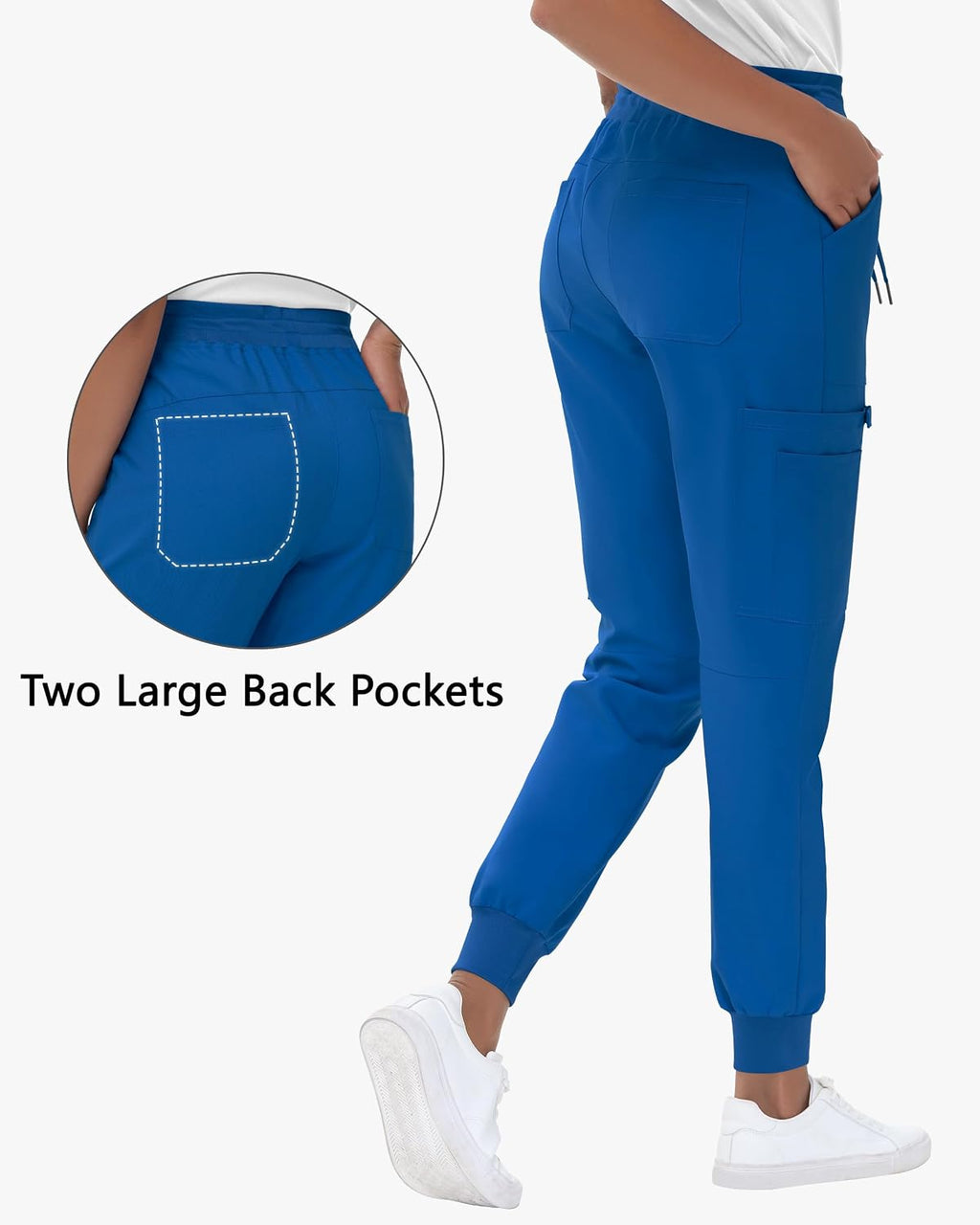 High Waisted Jogger Style Scrub Pants Royal