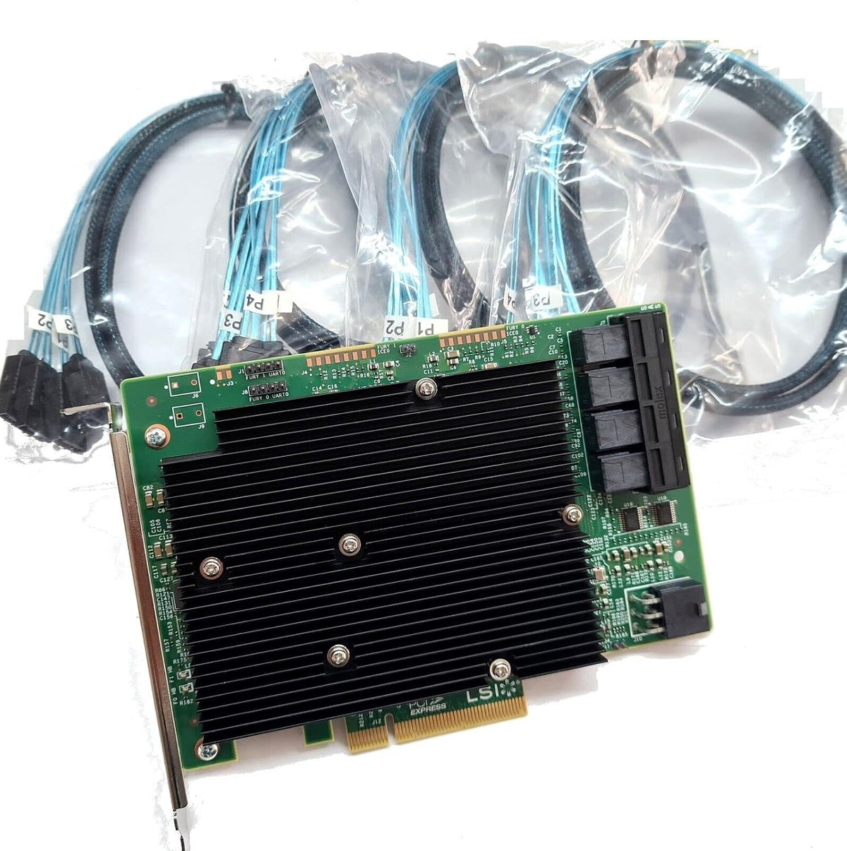 LSI 9300-16i SAS3008 Host Bus HBA Adapter with4*8643-SATA Cables