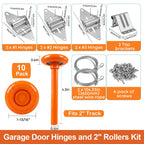 EXERAUO Garage Door Hardware Kit for 7 Ft High Doors, Quiet Nylon Rollers