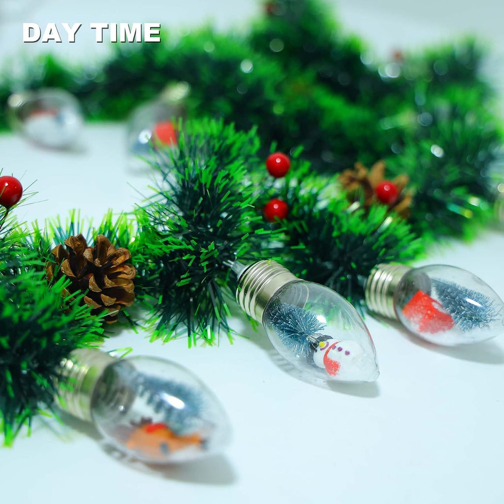 Christmas Garland with Lights, 8.2 FT Battery Operated Powerd 12 LED Bulb Lights Pine Cones Red Berry Decorations