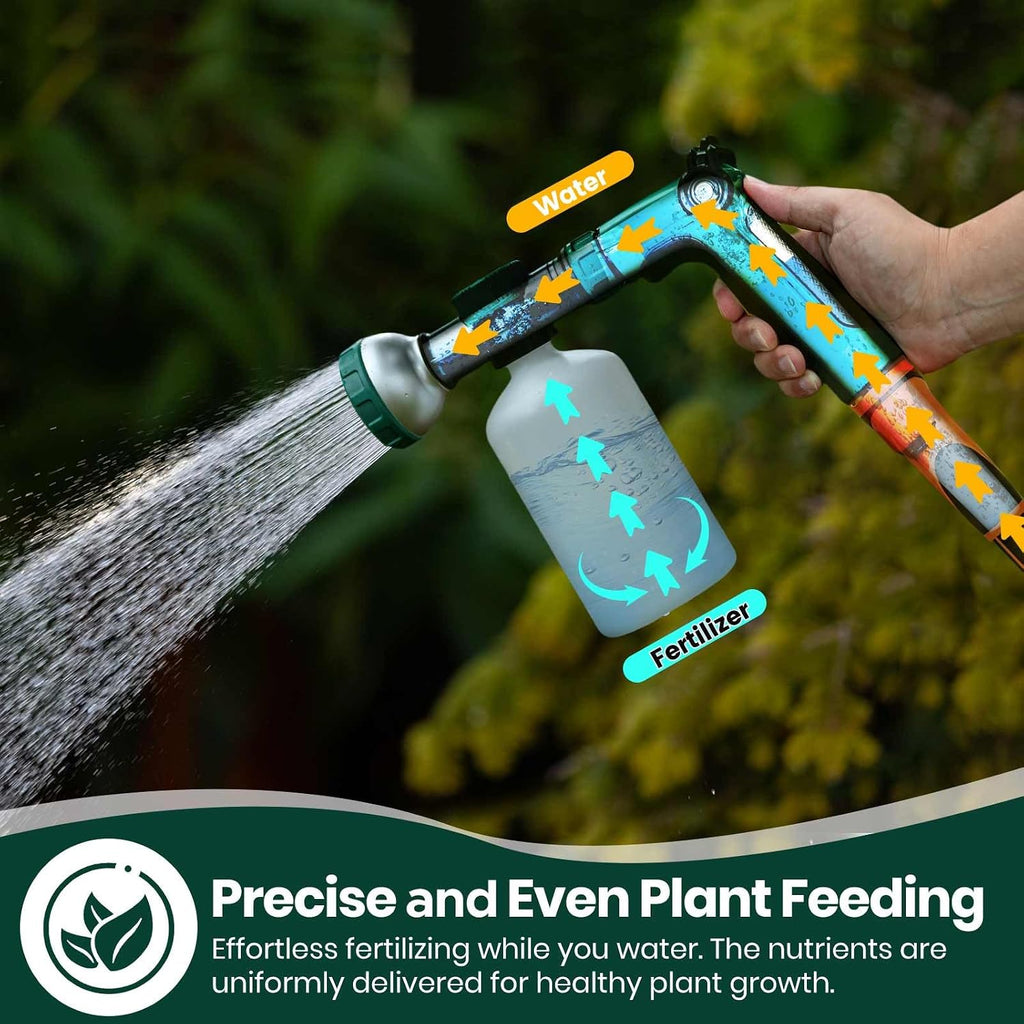 8-Dial Hose-End Sprayer Pro with Quick Connector for Liquid Fertilizer | Lawn and Garden Nozzle Spreader for Uniform