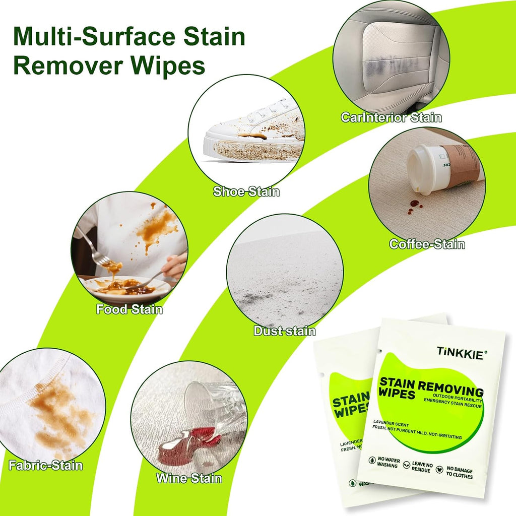 Stain Remover Wipes for Clothes & Fabric, 26 Pack
