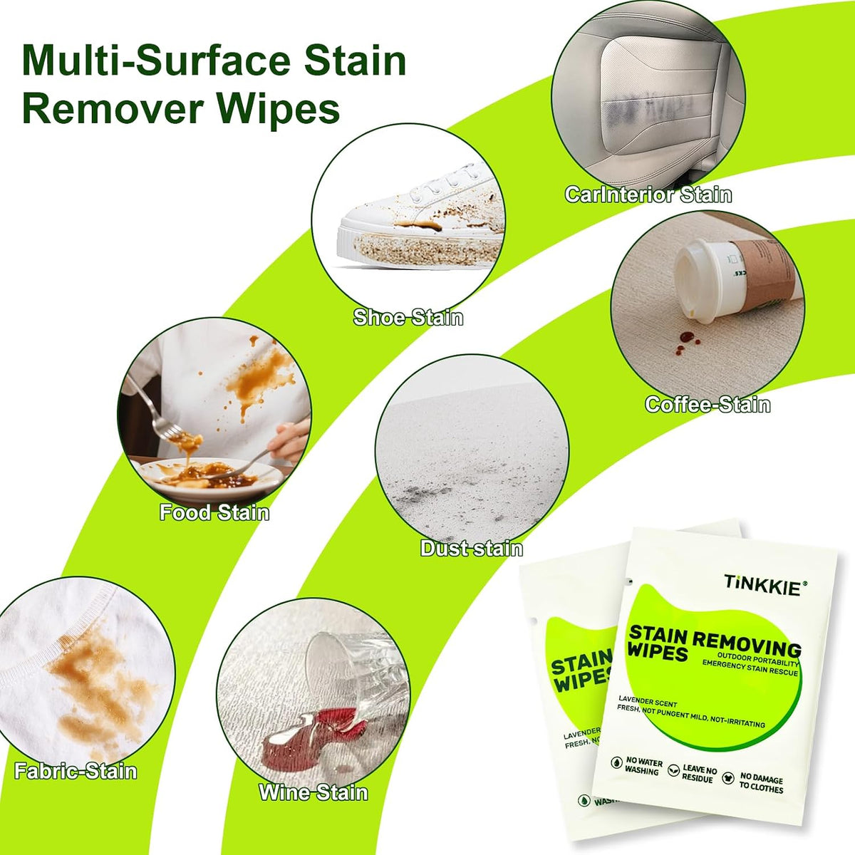 Stain Remover Wipes for Clothes & Fabric, 26 Pack