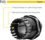 Cable Gland PG11 10 Packs IP68 Waterproof Nylon Cable Connectors with Locknut and Gaskets - Suitable for 6mm - 10mm Cables