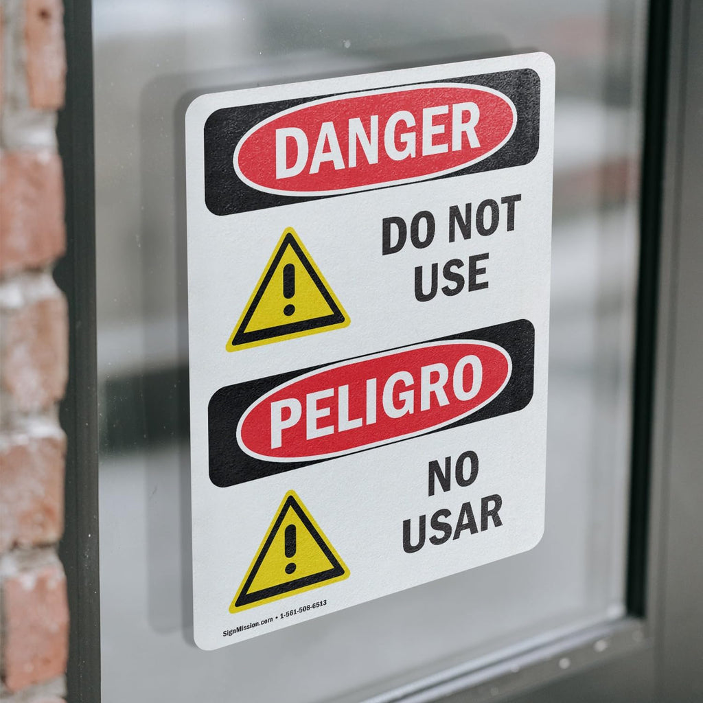 (2 Pack) Do Not Use OSHA Danger Sign 5 Inch X 3.5 Inch Vinyl Label Decal Sticker Weather Resistant, UV Protected for
