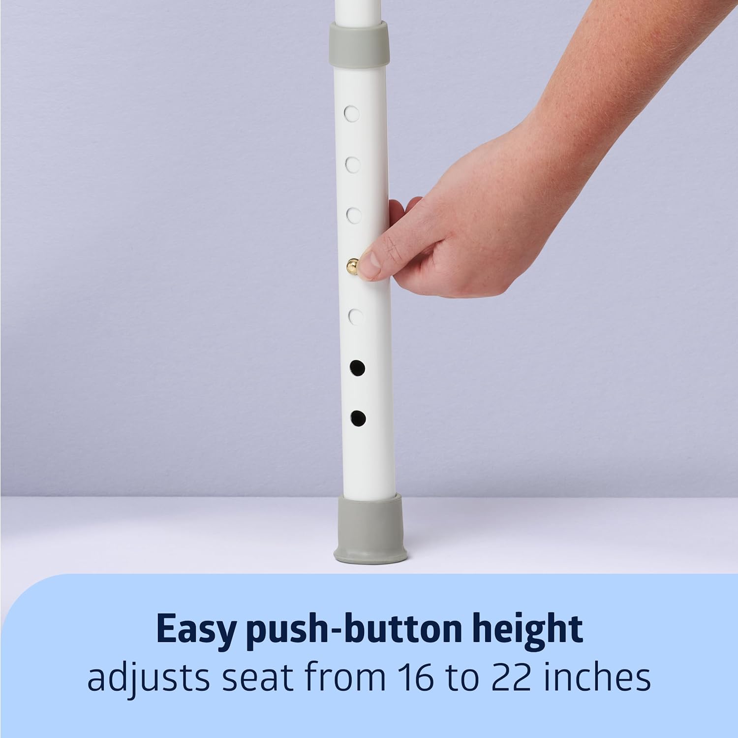 3-in-1 Elongated Bedside Commode, Portable Toilet, Sturdy, 16" to 22" Seat Height, 16.5" Seat, 7.5 Qt. Bucket