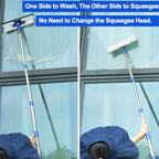 60" Window Squeegee Cleaner 2 in 1 Window Cleaning Tool Kit Window Washing Kit with Extension Pole for Shower Glass